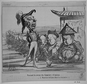 Passant la revue des fumeurs d'opium. (Histoire de faire aller le commerce.)