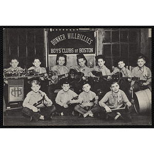 The Bunker Hillbillies pose for a promotional shot with their instruments