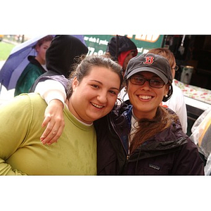 Two students at the Homecoming parade