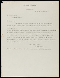 Letter from R. W. Burnham to Halfdan M. Hanson, January 15, 1916