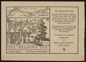 Trade card for the Sea Meadows Inn, King's Highway, North Brewster, Massachusetts, undated