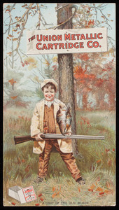 Trade card for the Union Metallic Cartridge Co., ammunition, Bridgeport, Connecticut, 1900