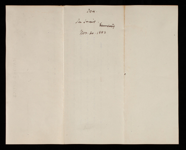 [William] M. Jarvis to [Thomas] Lincoln Casey, November 20, 1882