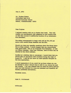 Letter from Mark H. McCormack to Hughes Norton