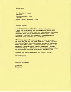 Letter from Mark H. McCormack to Charles K. Olcott