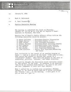 Memorandum from H. Kent Stanner to Mark H. McCormack