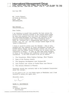 Letter from Mark H. McCormack to Jackie Stewart