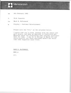 Memorandum from Mark H. McCormack to Rick Isaacson