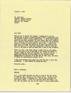 Letter from Mark H. McCormack to Paul Pare