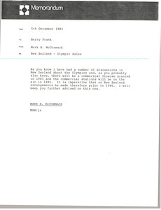 Memorandum from Mark H. McCormack to Barry Frank