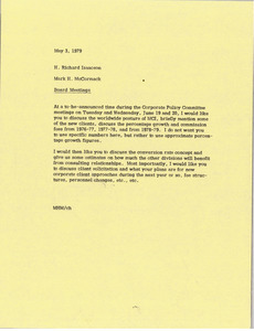 Memorandum from Mark H. McCormack to H. Richard Isaacson