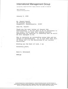 Letter from Mark H. McCormack to Howard Yanoff