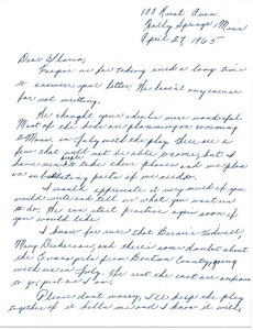 Letter from Delois Polk to Gloria Xifaras Clark