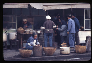 People buying ready to eat food