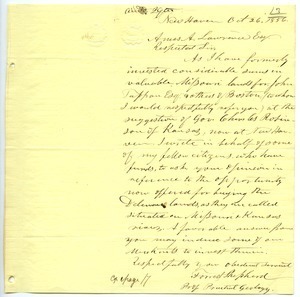 Letter from Forrest Shepherd to Amos Adams Lawrence