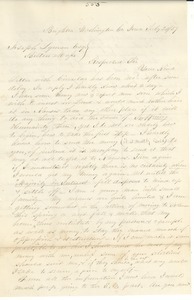Letter from P. A. Roberts to Joseph Lyman
