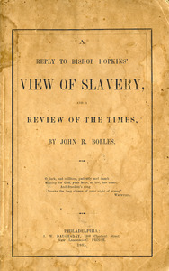 A reply to Bishop Hopkins' view of slavery