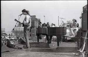 Hollywood Speedway Rock Festival: Jo Jo Gunne in performance, with guitar (Matt Andes), bass (Jimmy Randall), keyboards (Jay Ferguson), and drums (Curly Smith)