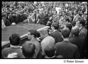 Robert McNamara confronted by antiwar students at Harvard University