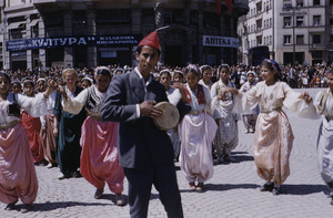Folk dancing at national celebration