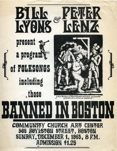 Bill Lyons & Peter Lenz present a program of folksongs including those Banned in Boston