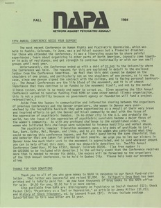 NAPA Fall 1984 newsletter