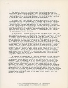 National Center on Institutions and Alternatives gallery project