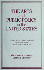 The Arts and public policy in the United States