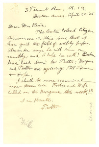 Letter from William Monroe Trotter to W. E. B. Du Bois