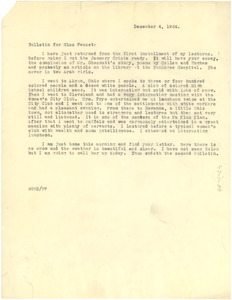 Bulletin from W. E. B. Du Bois to Jessie Fauset