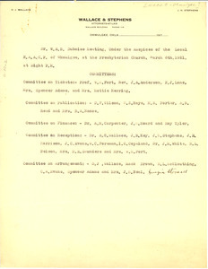 Committees of W. E. B. Du Bois meeting