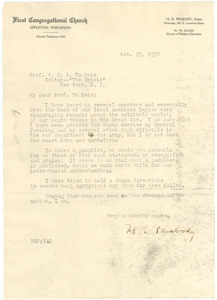 Letter from H. E. Peabody to W. E. B. Du Bois