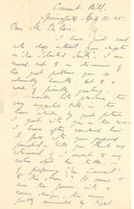 Letter from George C. Merriam to W. E. B. Du Bois
