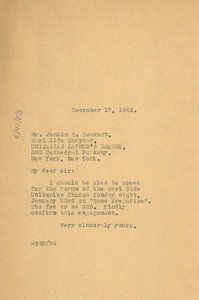 Letter from W. E. B. Du Bois to Unitarian Laymen's League