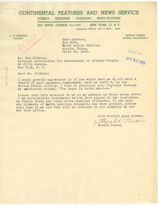 Letter from Harold Preece to Roy Wilkins