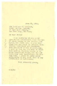 Letter from W. E. B. Du Bois to Irene Di Robilant