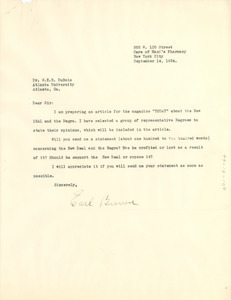 Letter from Earl Brown to W. E. B. Du Bois