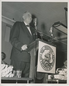 Colonel John N. Smith speaking at graduation exercises