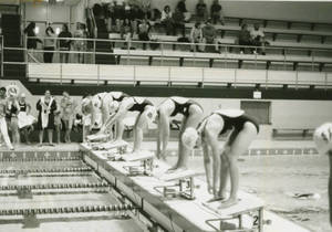 Before the start of a swimming race