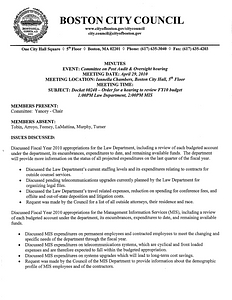 Committee on Post Audit and Oversight hearing minutes, April 29, 2010