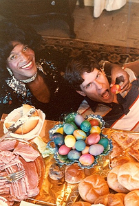 A Photograph of Marsha P. Johnson Feeding an Easter Egg to Her Friend