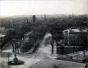 View from City Hall Tower, looking west down common