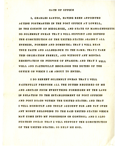 Edward M. Kennedy's Copy of the Oath of Office