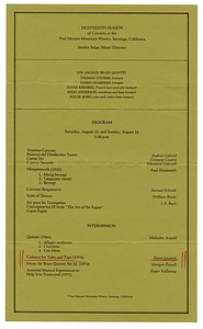 Music at the Vineyards: August 23 and 24 1975