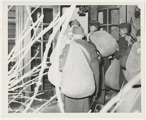 Army Air Corps Settling into the dorm at Springfield College