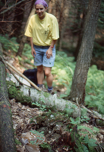 Fawn found in forest series number 2. Emilie B. Grossmann (Williams Class of 1996) looks at fawn.
