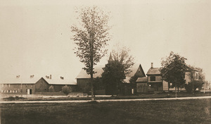 Kendal barn and Superintendent's House at Massachusetts Agricultural College