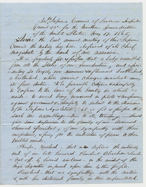 Handwritten statement on the assassination of President Abraham Lincoln, 1865 May 17