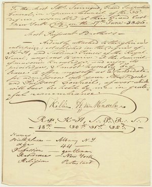 Handwritten supplique for Killian H. Van Rensselaer, 1845 June 17