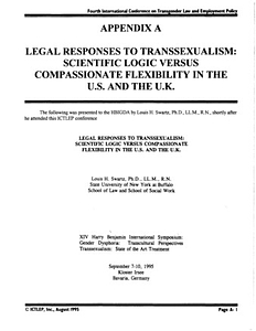 Appendix A: Legal Responses to Transsexualism: Scientific Logic Versus Compassionate Flexibility in the U.S. and the U.K.